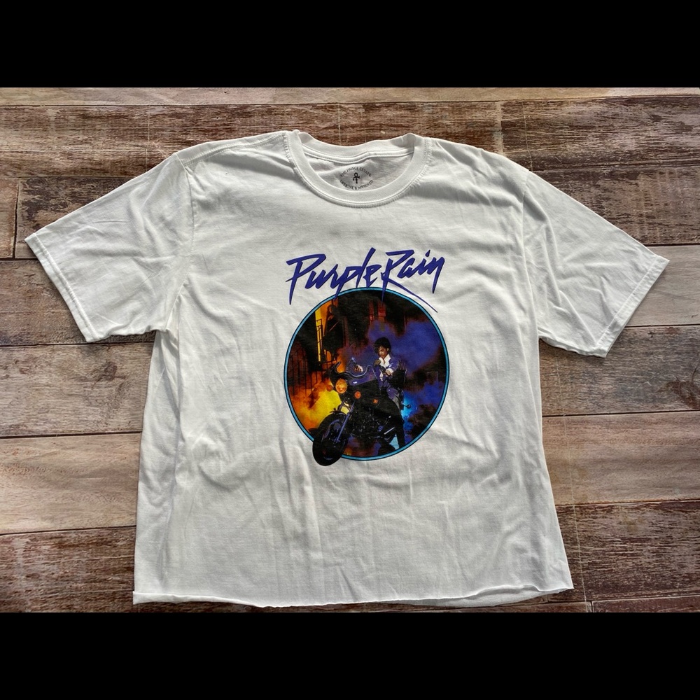 Prince Purple Rain cut-off crop t-shirt size L